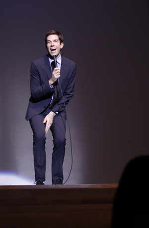 John Mulaney performs stand-up in Goldstein Auditorium on Wednesday night. Mulaney’s set covered topics including his family, his childhood and his thoughts on children. The show was rescheduled after Mulaney cancelled an earlier date. 