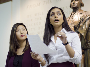 (From left) Jane Hong and Aysha Seedat announced their candidacy for Student Association vice president and president, respectively, on Wednesday afternoon. Seedat and Hong will be running uncontested in the election, which will take place in April.
