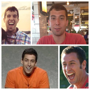 The resemblance is uncanny - a side by side comparison of Syracuse alumnus Max Kessler and Adam Sandler. 