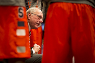 Jim Boeheim instructs him team during Thursday's loss to the Golden Bears.