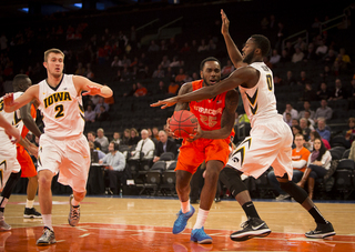 Syracuse forward Rakeem Christmas tries to create space in the paint. 