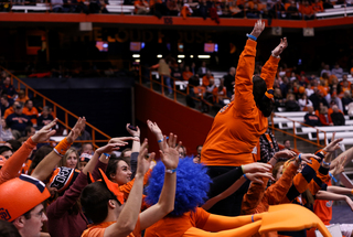 The Syracuse student section celebrates late in the Syracuse win. 
