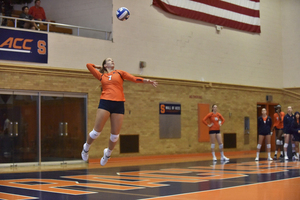 Ella Saada finished second on the team with 10 kills and added 10 digs in the Orange's three-set sweep over Boston College.