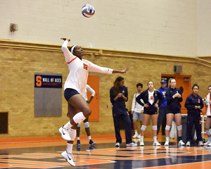 Ebangwese is second on the team in kills with 183, averaging 8.7 per game. She also boasts the highest attack percentage — kills minus errors, divided by attack attempts — on the team at .394.