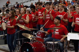 The Baldwinsville band plays at the Carrier Dome before Syracuse's matchup with Old Dominion.