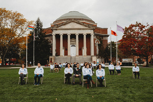 The Crouse College bell rang 35 times in honor of the victims of the flight. 