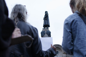 The petition calls on Mayor Ben Walsh to condemn what the statue represents, including “racist acts of violence through the forceful removal of people from their ancestral lands.”