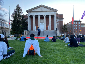 The Sunday night vigil on the Quad was held in response to incidents of Asian hate over the past year.