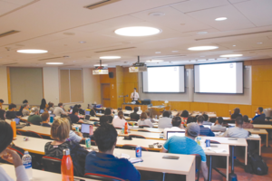 SU's Graduate Student Organization's executive board encouraged attendees to get involved and voice their concerns.
