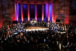 The concert featured performances by the University Symphony Orchestra, University Singers, The Hendricks Chapel Choir, Setnor’s Senority, Crouse Chorale and the Morton Schiff Jazz Ensemble.