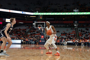 Maliq Brown collected his first career double-double, tallying 11 points and 12 rebounds in his second straight game with more than 30 minutes of playing time.