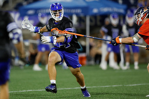 No. 3 seed Duke’s Brennan O’Neill tallied four goals and two assists to lead the Blue Devils’ 18-13 bludgeoning of No. 2 seed Syracuse in the ACC Tournament semifinals. 