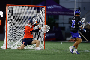 Will Mark posted a 11.1% save percentage in the first 12:20 against No. 3 seed Duke, and was replaced by Jimmy McCool in No. 2 seed Syracuse’s ACC semifinals loss.