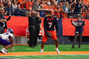 Wide receiver Jackson Meeks produced a career-best 10 receptions for 161 yards to bolster Syracuse’s offense against Holy Cross.