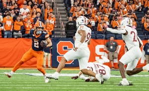 Syracuse came back after trailing by as much as 18 in the third quarter to defeat Virginia Tech 38-31 in overtime.