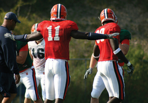 Marquis Spruill will start at Akron Saturday as the Oranges third linebacker next to Doug Hogue and Derrell Smith. Spruill won a camp competition against Ryan Gillum.