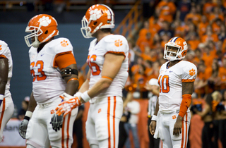 Quarterback Tajh Boyd smiles during Clemson's pounding of Syracuse. 