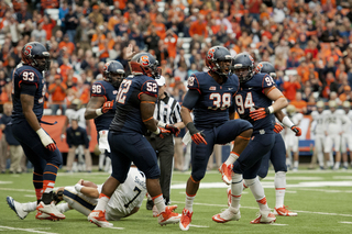 Lynch stomps away in celebration of his sack on Savage.