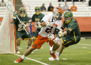 Kevin Rice finished with eight assists, finding Dylan Donahue on six of them. 