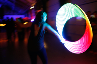 Jessica Harding, 19, from East Rochester, New York enjoys herself during Lotus' set. 